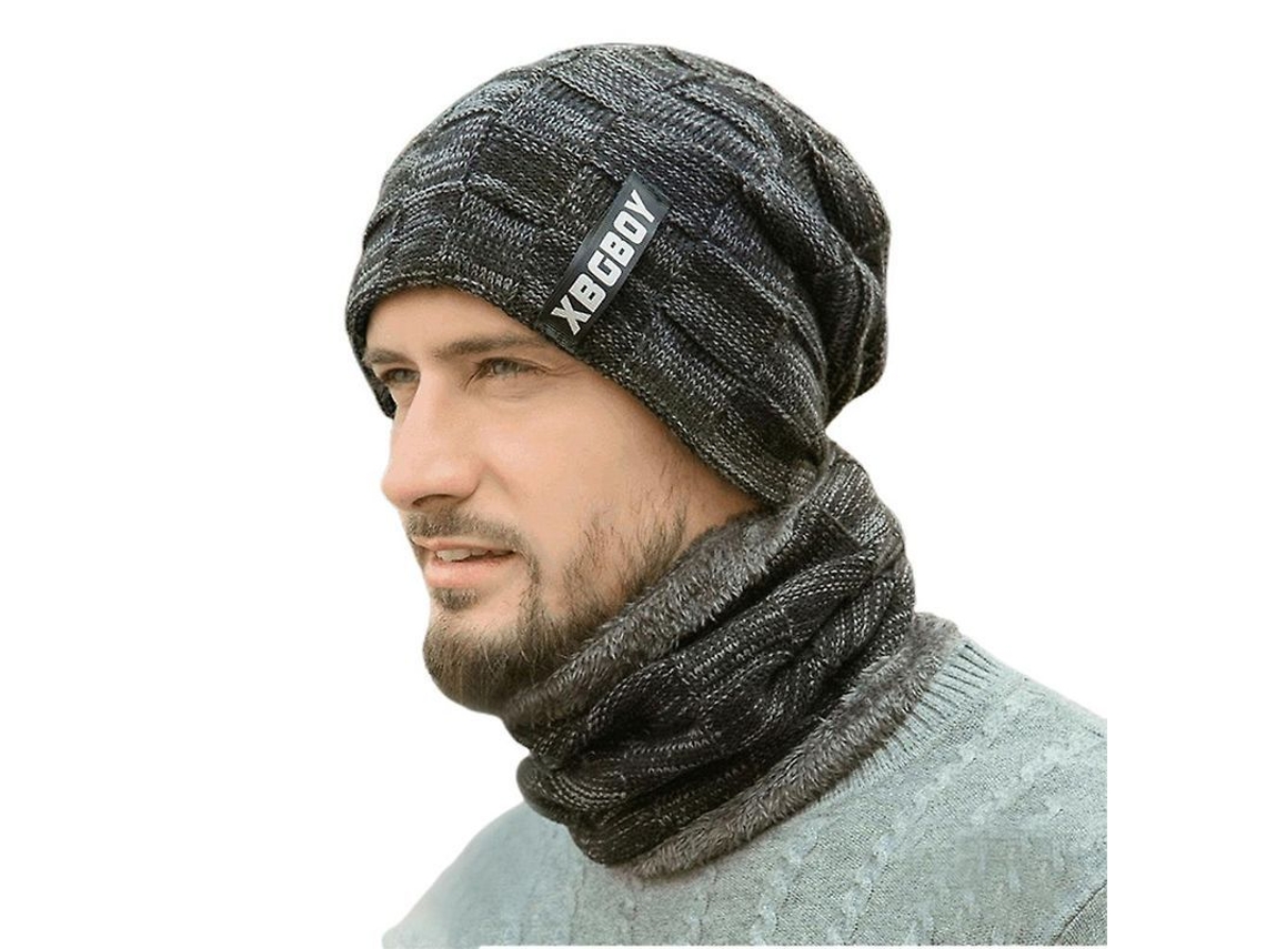 2026-conjunto De Gorro De Lana Y Bufanda Para Invierno Hombre Calientito Gorro De Ski Con Forro Polar