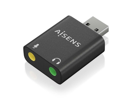 Tarjeta de Sonido AISENS A106-0768/ Usb Macho 2Xjack 3.5 Hembra