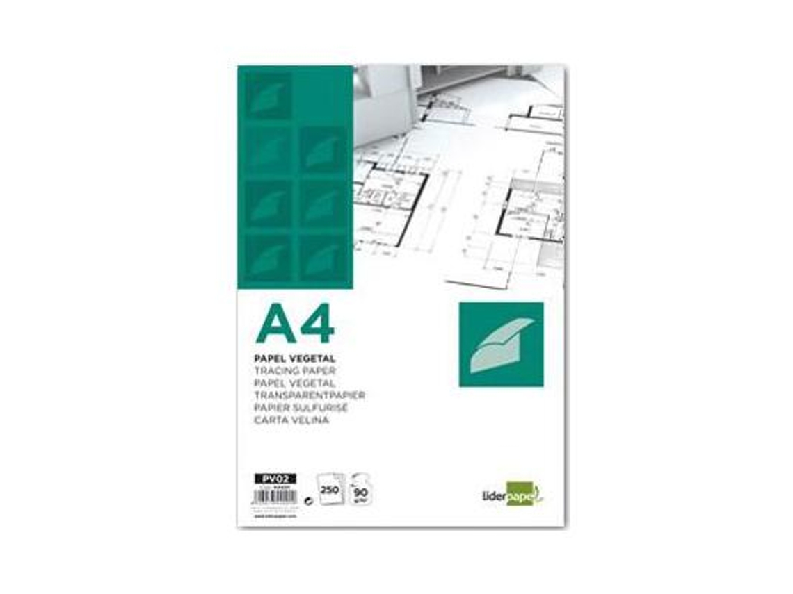 Papel Vegetal Liderpapel Din-A4 90Grs Folha