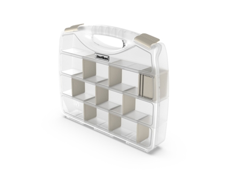 PLASTIKEN Titanium - Maletín Organizador de 32 cm con 18 Divisores Adaptables. Transparente