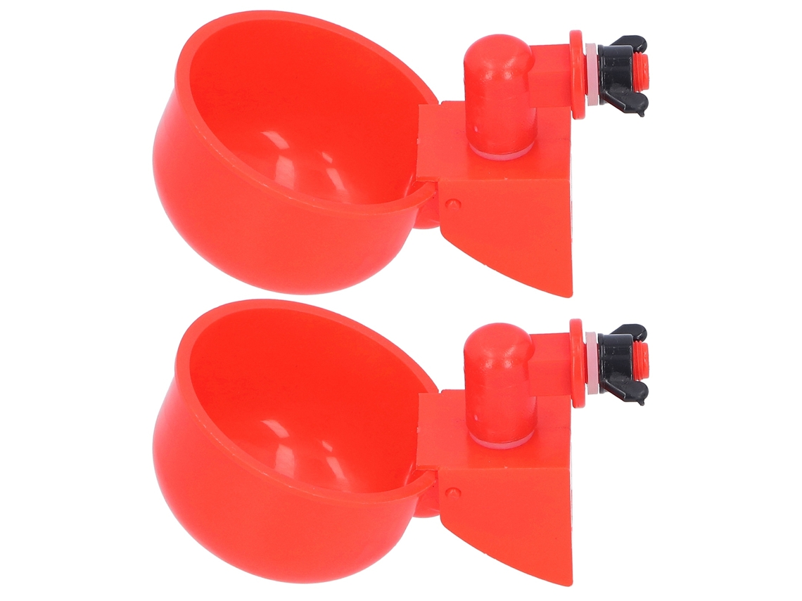 2 Bebederos Automáticos De Plástico Rojo Para Pollos, Palomas Y Pájaros.