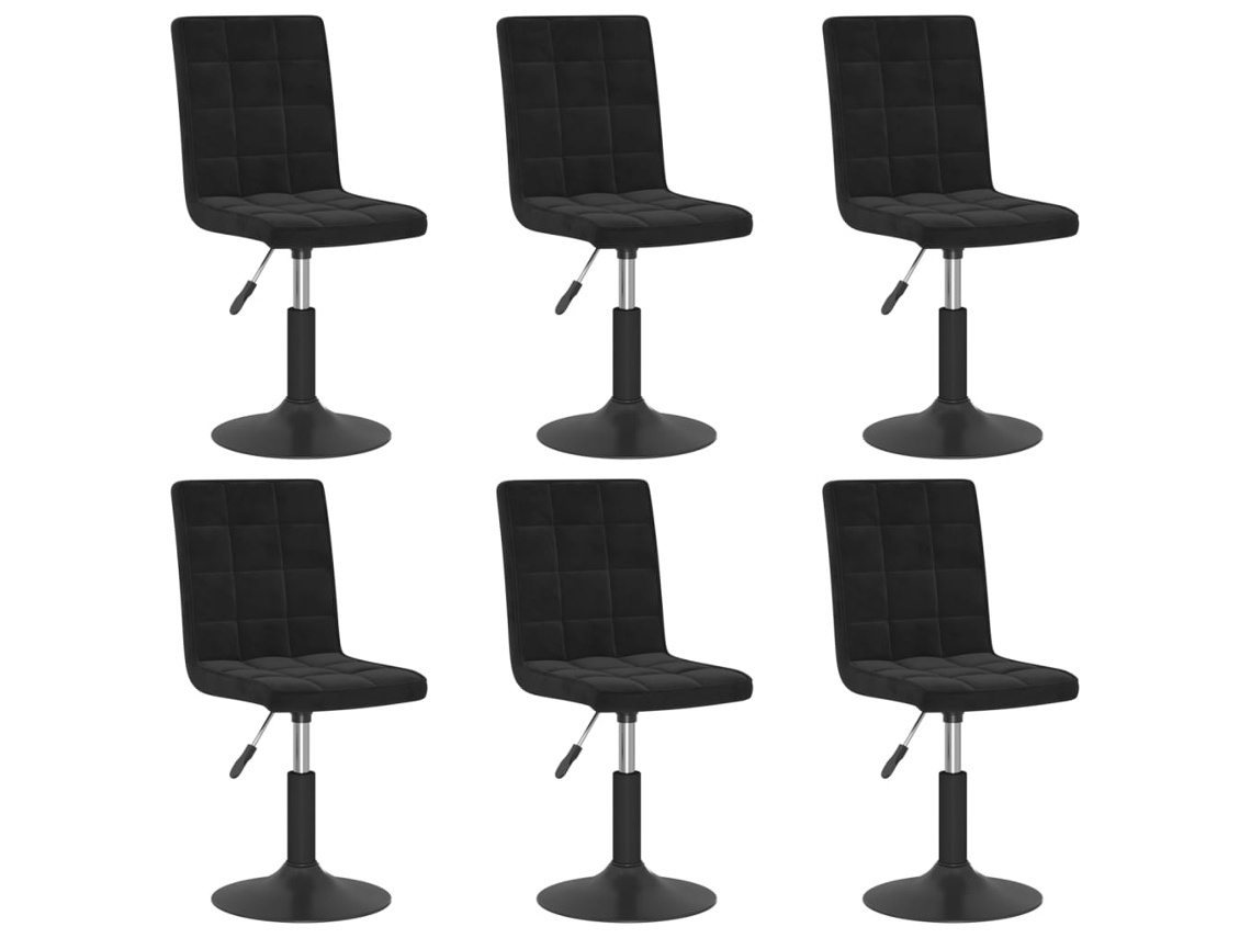 Maison Exclusive - Sillas De Comedor Giratorias 6 Unidades Terciopelo Negro