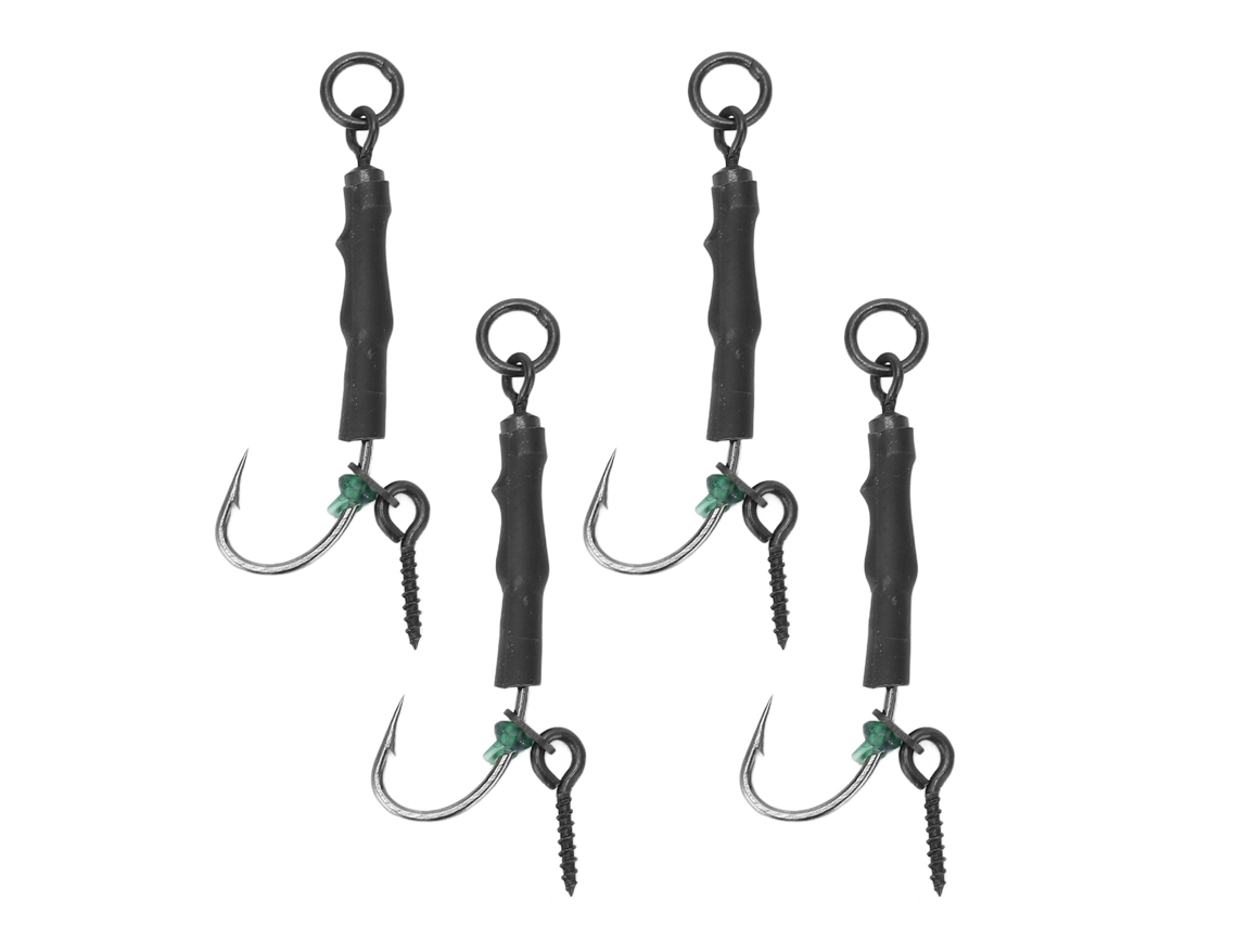 Rig Ronnie De Pesca De Carpa Con Tornillo Loop Mate Y Recubrimiento Ptfe Para Agua Dulce Y Salada Anzuelo 6 Barbado