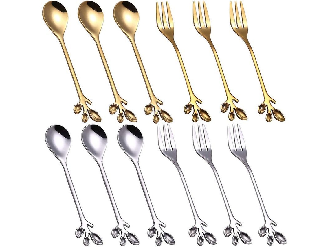 Juego De 12 Tenedores De Postre De Acero Inoxidable - Regalo Para Amigos Y Familiares