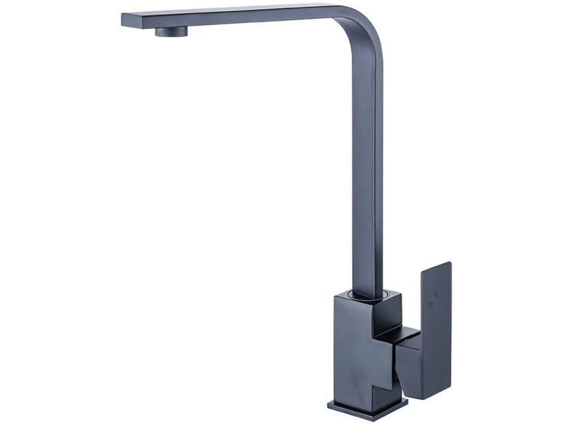 Grifo de diseño universal, frío y calor, dos modos, acabado negro mate, para fregadero de cocina y baño.