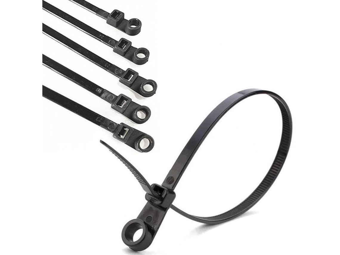2026-cinturones De Cable Autobloqueantes De Nylon Con Agujeros De Tornillo Para Hogar Oficina Jardin 100/250pcs 100 Unidades 3x100mm Negro
