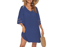 2026-falda De Playa Suelta Para Mujer Con Cuello En V Y Manga 3/4, Ropa De Baño Casual De Verano