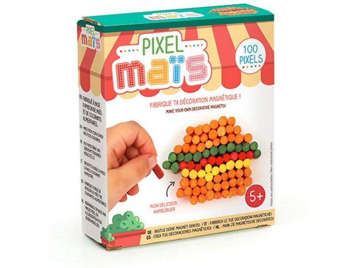 Juego de Mosaicos GRAINE CRÉATIVE Imán de comida basura en maí­z pixelado - Hamburguesa (Edad Minima: 5 años)