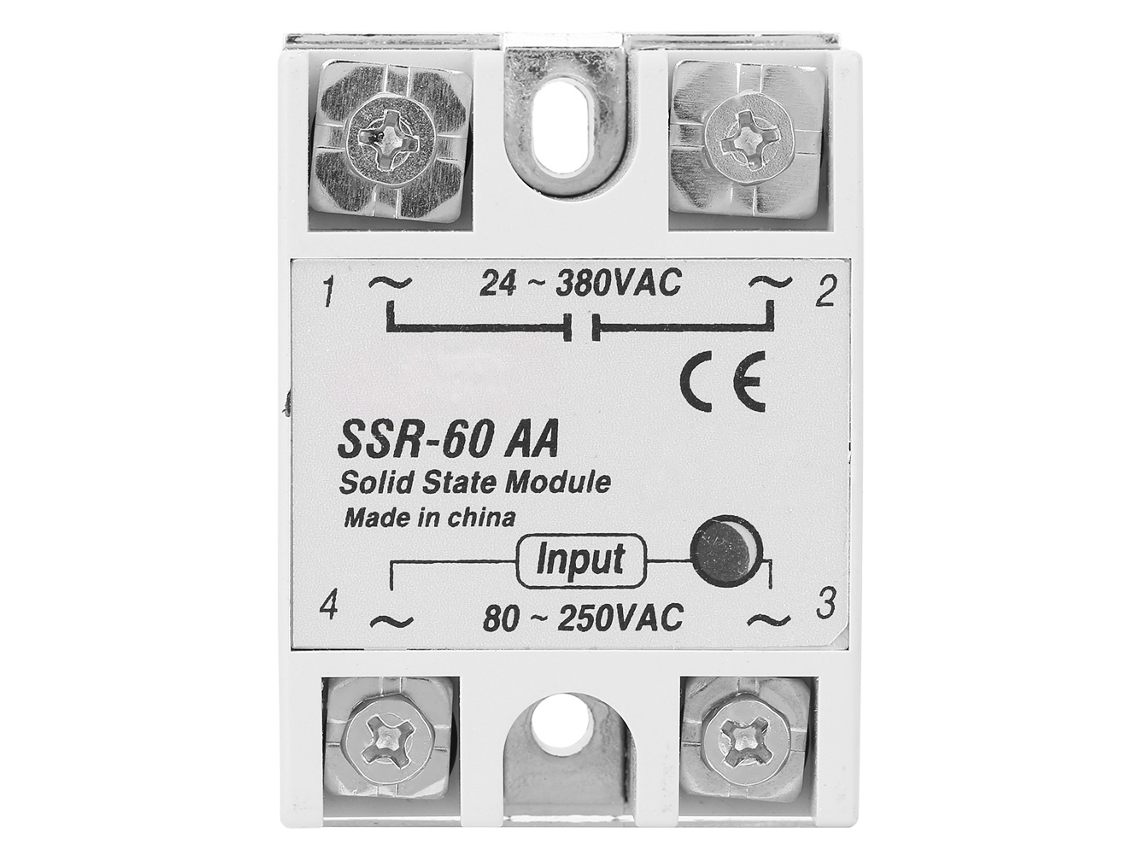 Relé De Estado Sólido Monofásico Ssr-60aa 60a 80-250vac