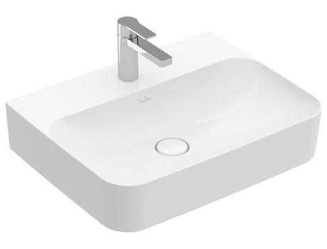 Lavabo VILLEROY & BOCH Finion 416864 600x470mm, rebosadero oculto, 1 agujero para grifo