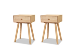 Maison Exclusive - Mesitas De Noche 2 Uds Madera Maciza De Pino Marrón 40x30x61cm