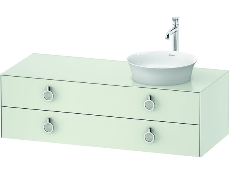 DURAVIT Tulip blanco, mueble de baño colgado en la pared, ancho 1300 x profundidad 550mm, con 2 cajones, con tirador, WT4992R