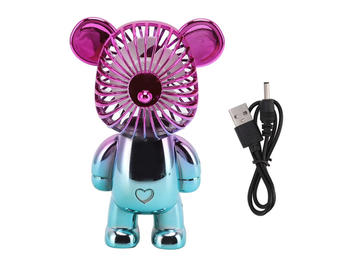Ventilador Eléctrico Portátil De Mano Con Forma De Oso, Con Carga Usb, Ideal Para La Oficina Y El Dormitorio.