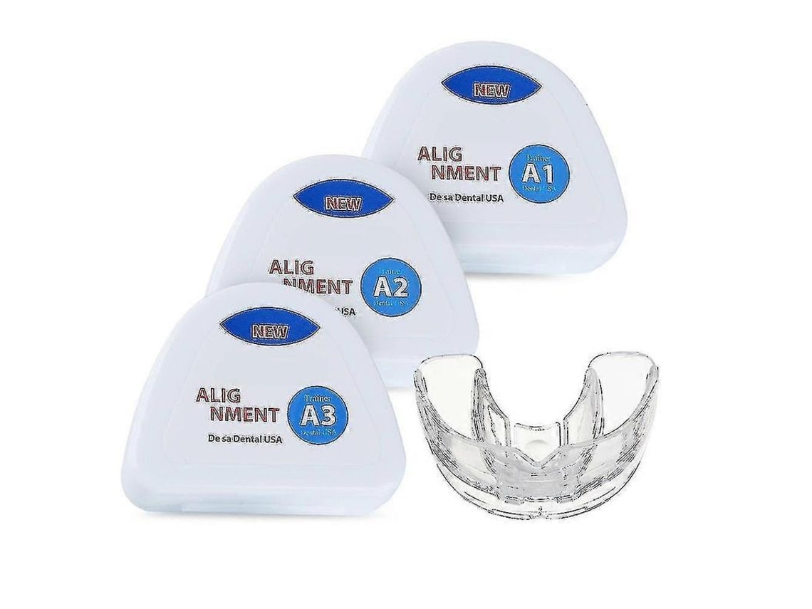 Juego De 3 Aparatos De Ortodoncia De Silicona Para Alineación Dental En 3 Fases, Entrenador Dental Transparente.