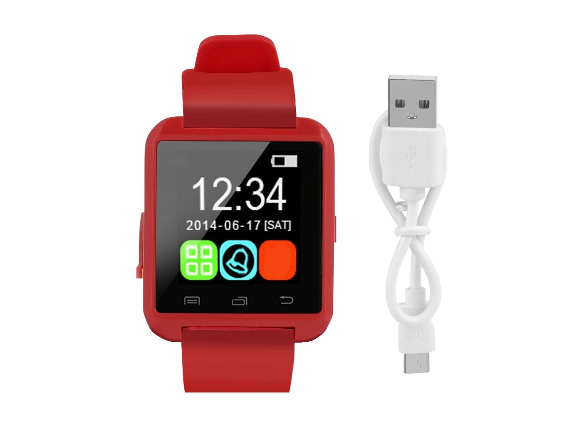 Reloj Deportivo Inteligente Bluetooth 3.0 Resistente Al Agua Para Android Ios Rojo