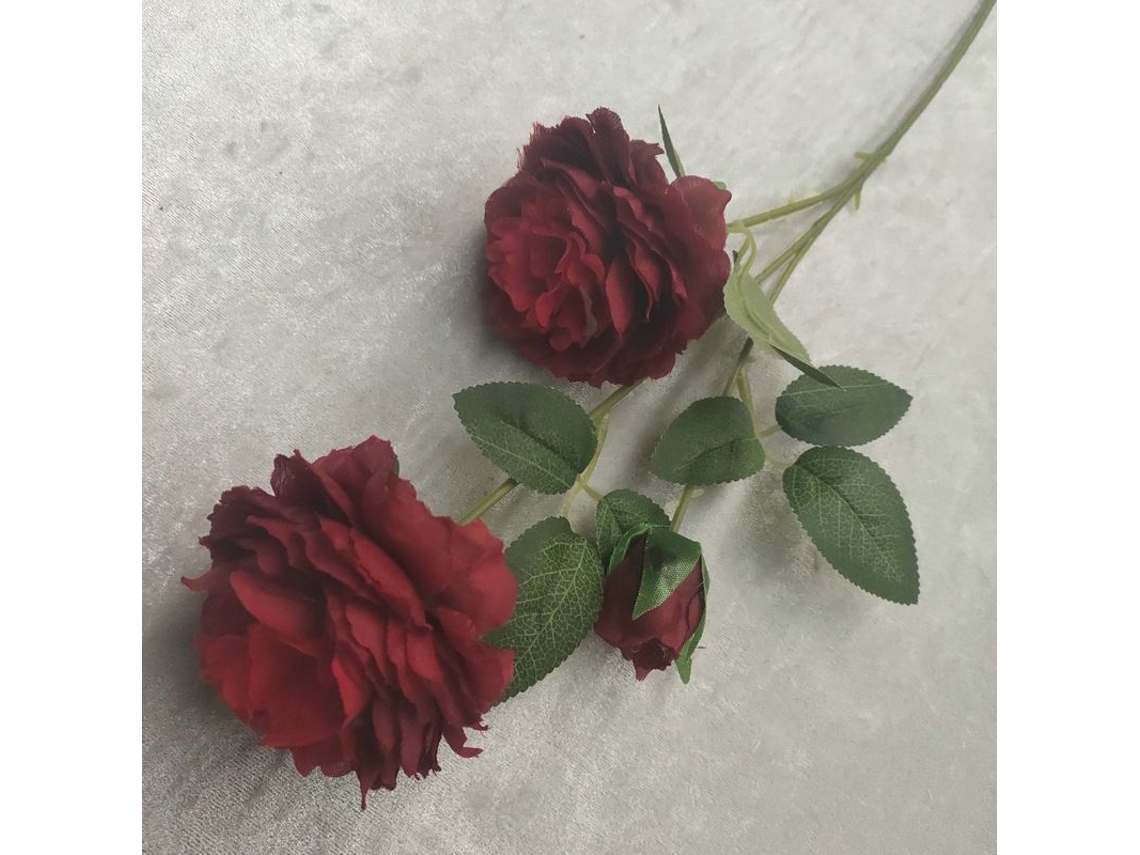 2026-ramo Artificial De 6 Peonías Rojas Oscuras, Decoración Para Hogar, Bodas Y Fiestas, 70cm, 3 Cabezas Por Rama
