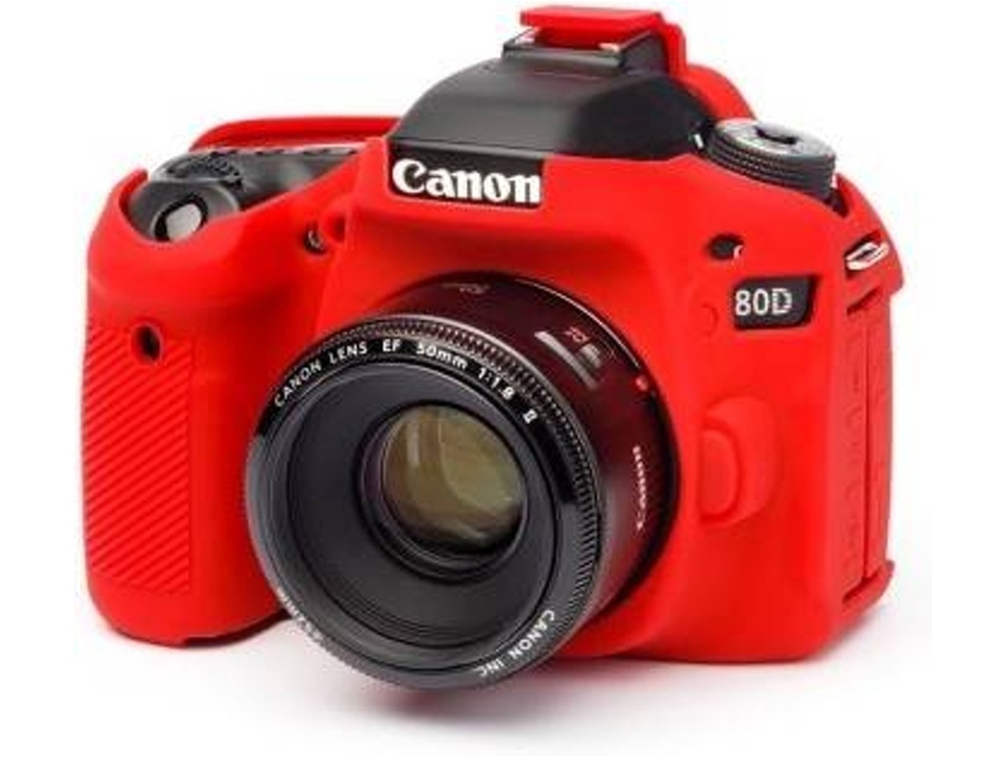Funda silicona EASYCOVER Canon 80D Rojo