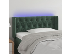 Cabecero Con Led De Terciopelo Verde Oscuro 93x16x78/88 Cm