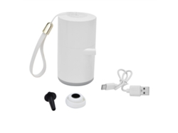 Bomba de ar BJ Mini LED, 4 velocidades, alimentada por bateria USB, eficiente, portátil para camping e uso doméstico, branca