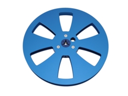 Rollo De Cinta Vacío De 7 Pulgadas (1/4 De Pulgada), Aleación De Aluminio, Universal Para Máquinas De Cinta, Rollo Abierto, Color Azul.