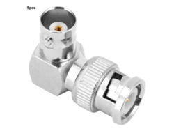 Omni-5 Piezas Conector Bnc Macho A Hembra De Latón En L 90 Grados Adaptador De Cable Coaxial