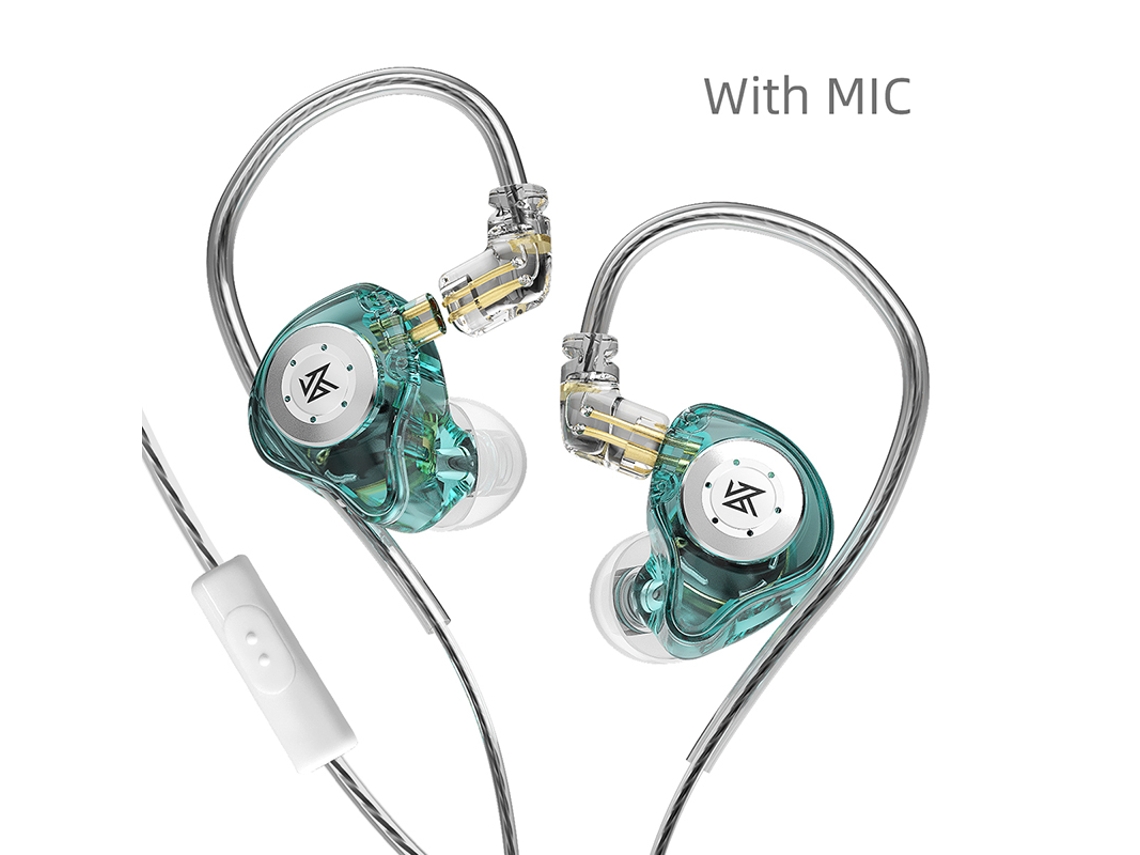Audífonos metálicos con cable, Hi-Fi, bajos potentes para DJ. Mdug (Verde con micrófono)