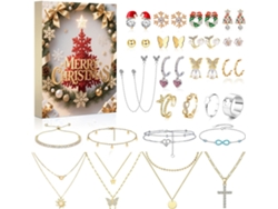 Pulsera con calendario de cuenta regresiva para Navidad, accesorio de 24 cuadrículas, caja sorpresa 07 Siurn