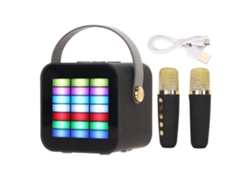 Mini Máquina De Karaoke Para Niños Con 2 Micrófonos, Bluetooth 5.3 Y Efectos De Luz Led.