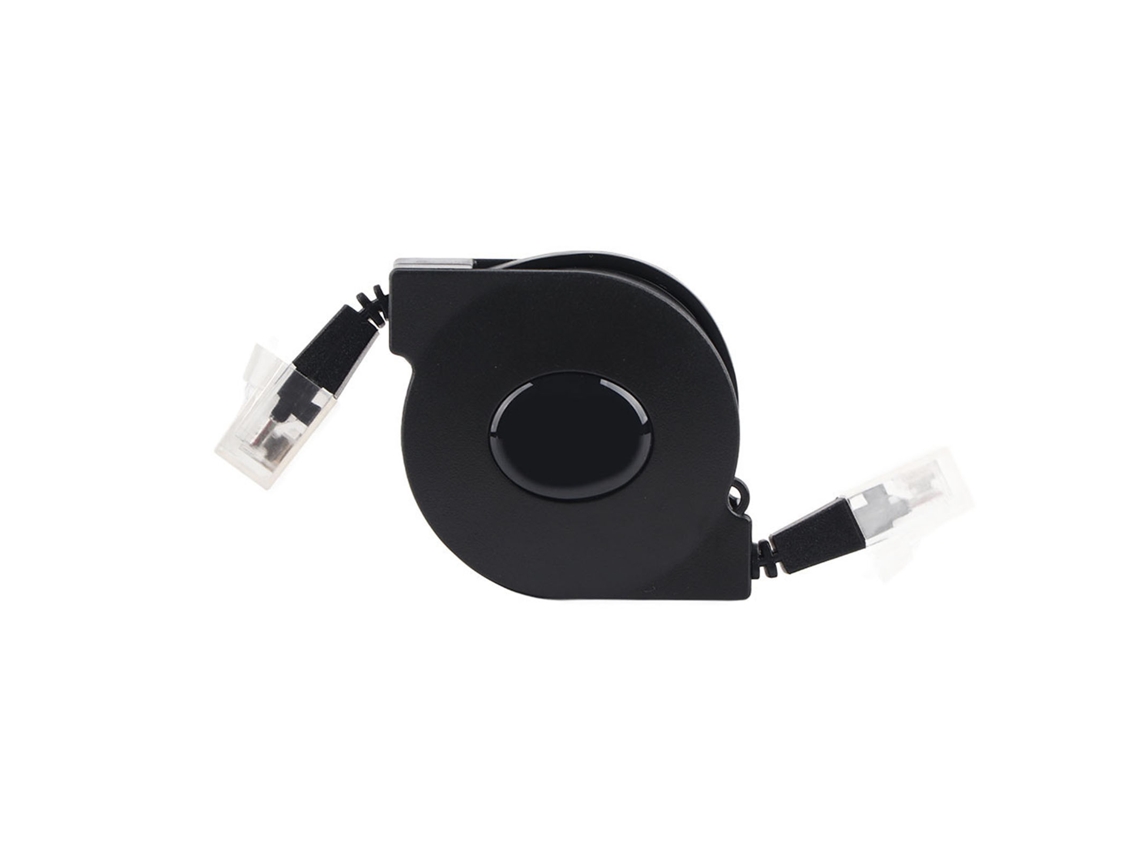 Cable De Red Lan Rj45 Cat6 Negro Retráctil Ajustable Nuevo 1m