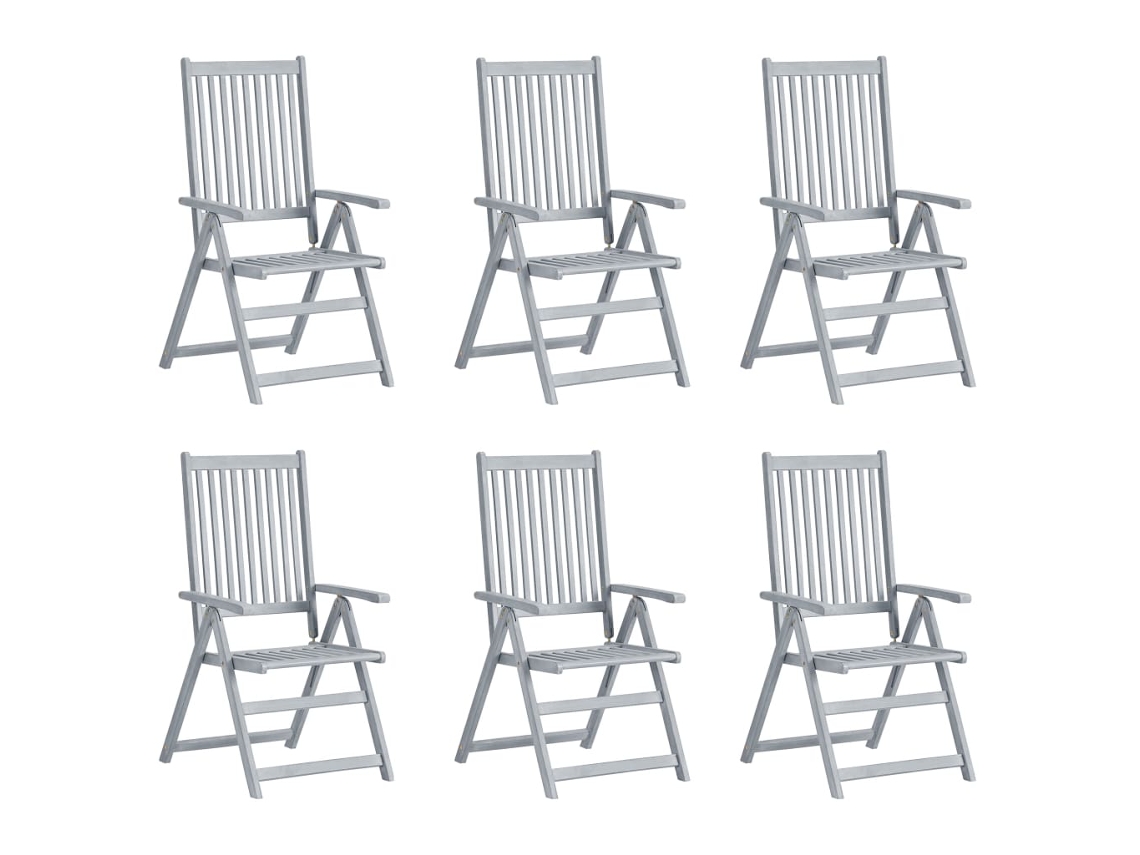 Maison Exclusive - Sillas Reclinables Jardín Y Cojines 6 Uds Madera Maciza Acacia
