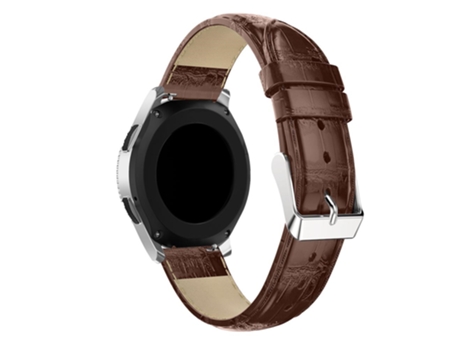 Correa de piel auténtica textura cocodrilo 22mm para Samsung Galaxy Watch 46mm - castaño