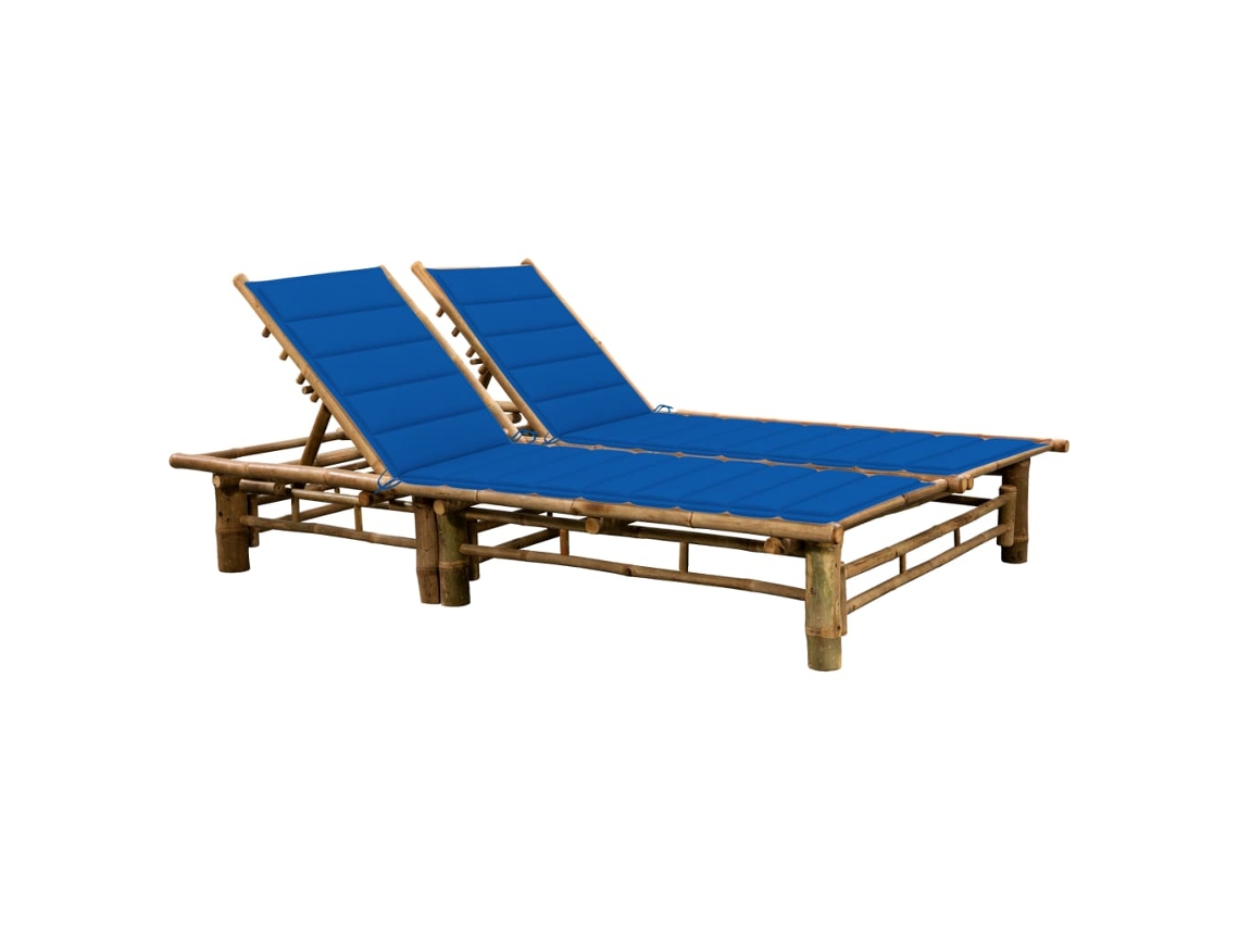 Tumbona Chaise Lounger Relax con Cojines para 2 Personas de Bambú