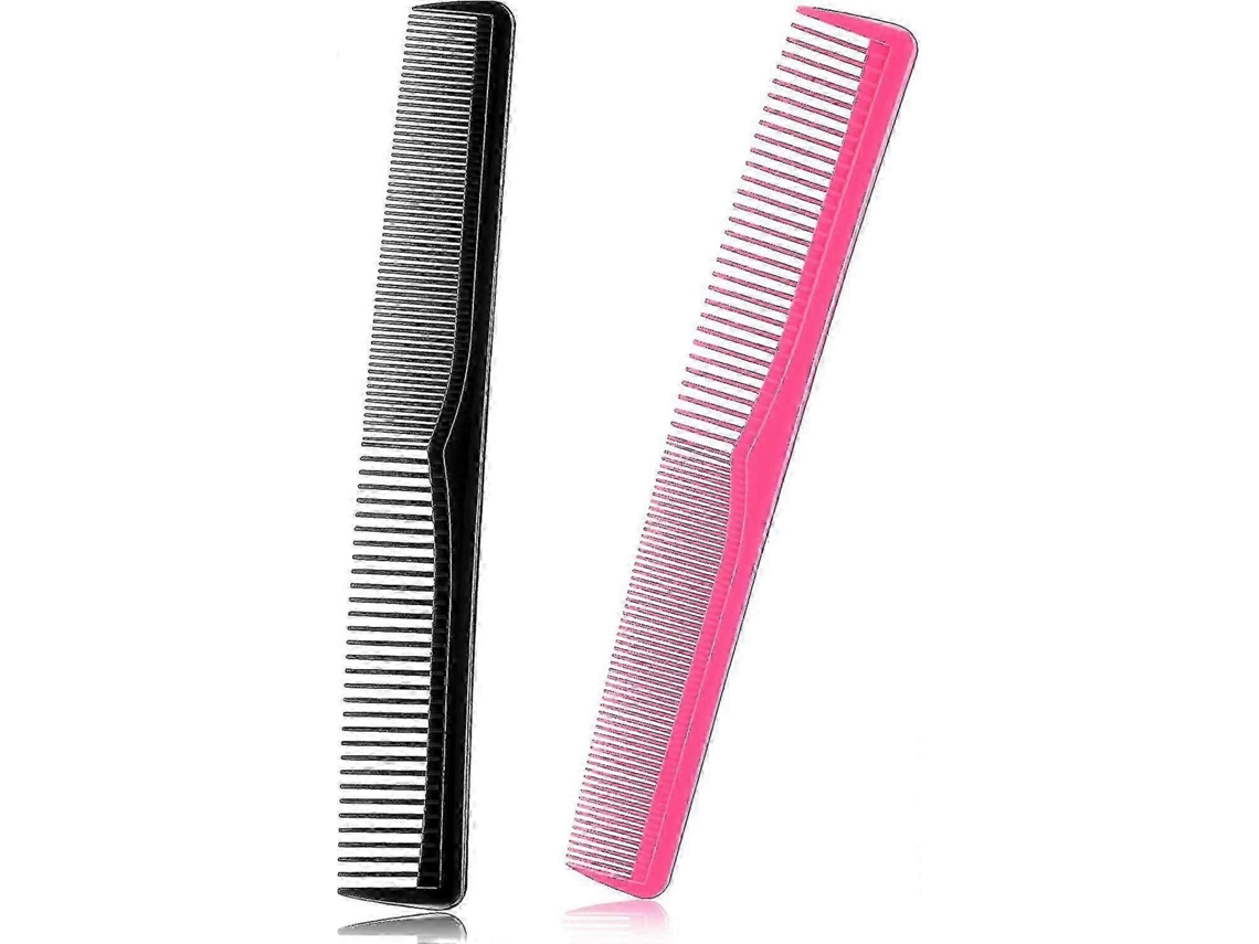 Juego de 2 peines largos de plástico con dientes finos para cortar el cabello.