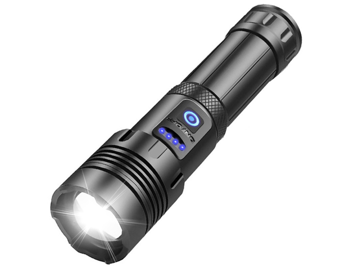 Linterna USB XHP70 extremadamente brillante, 7 modos con batería 26650