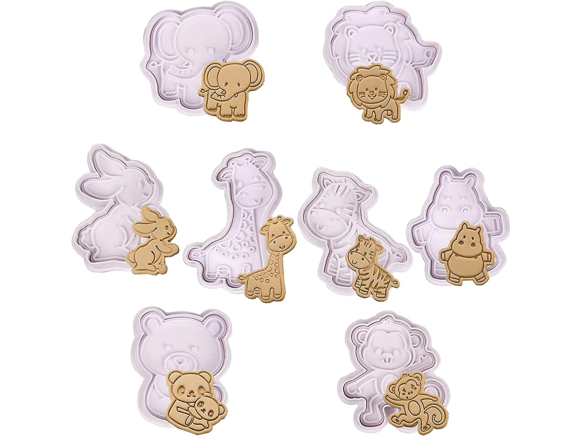 Set De 8 Moldes De Animales, Cortadores De Galletas Infantiles, Moldes Diy Para Hornear Pasteles (animales)