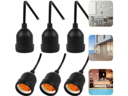 MEOIRUERY Portalámparas colgante para exterior, cable E27 con interruptor de encendido y apagado, resistente al agua y flexible, compatible con diversas bombill