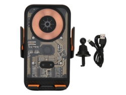 Carregador Sem Fio Para Carro Com Suporte Rotativo 360° E Apoio Para Telefone Inteligente C10