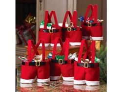 6 Bolsas De Dulces Con Asas Con Diseño De Bragas De Papá Noel Para Navidad Y Pascua