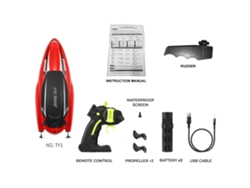 Lancha teledirigida Anub de 2,4 GHz, resistente al agua, con 2 baterías recargables para piscinas y lagos, mini juguete para niños y adultos.