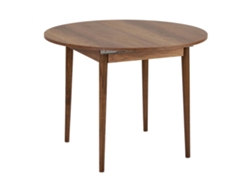 Mesa de comedor extensible de madera "Viona" 100 x 100 x 75 cm - Nogal Barroco