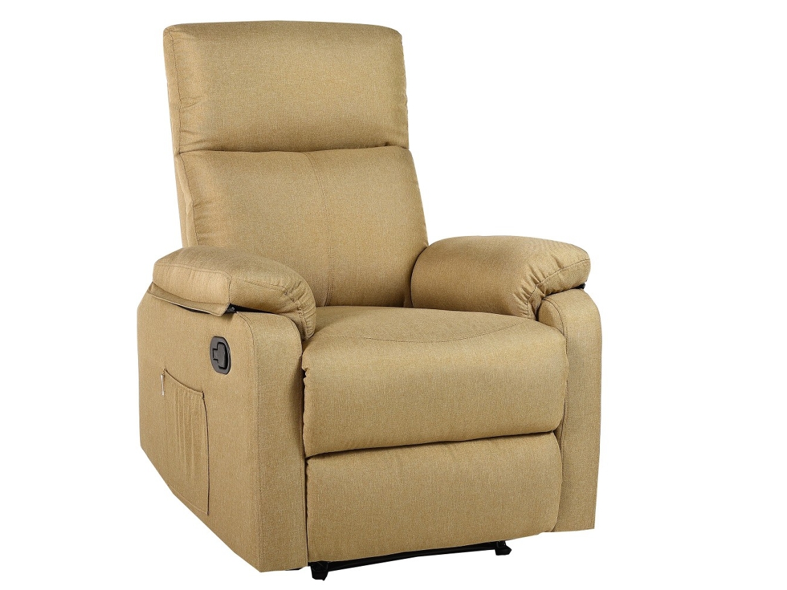 Ecode® sillón reclinable manual de tela lavable calor lumbar y USB de carga
