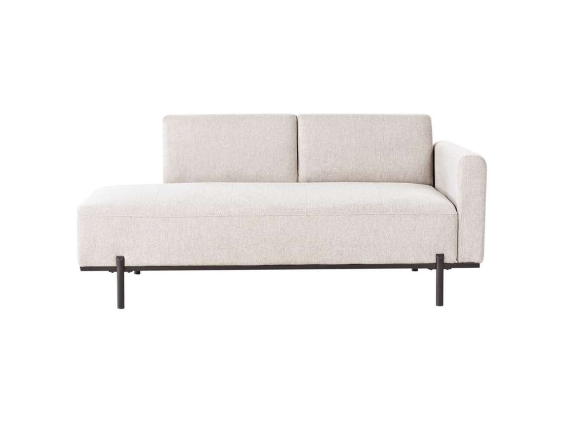 Chaise Longue Beliani Savasse de lino sintético color crema 170x85x78