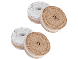 4 Rollos De Cinta De Yute Natural De 5 M (5 M) Para Decoración De Bodas Y Fiestas.