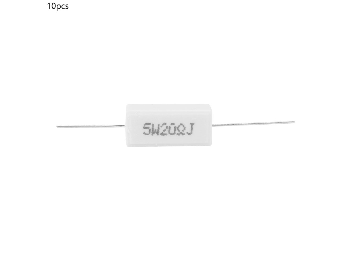 Veloriskku-10 Peças Resistor De Cimento Potência 5w 20r 5% Componentes Eletrônicos Para Pcb