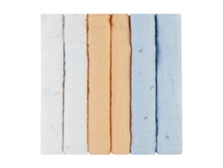Juego de 6 pañales de muselina Stripey Friends de 30 x 30 cm Kikkaboo