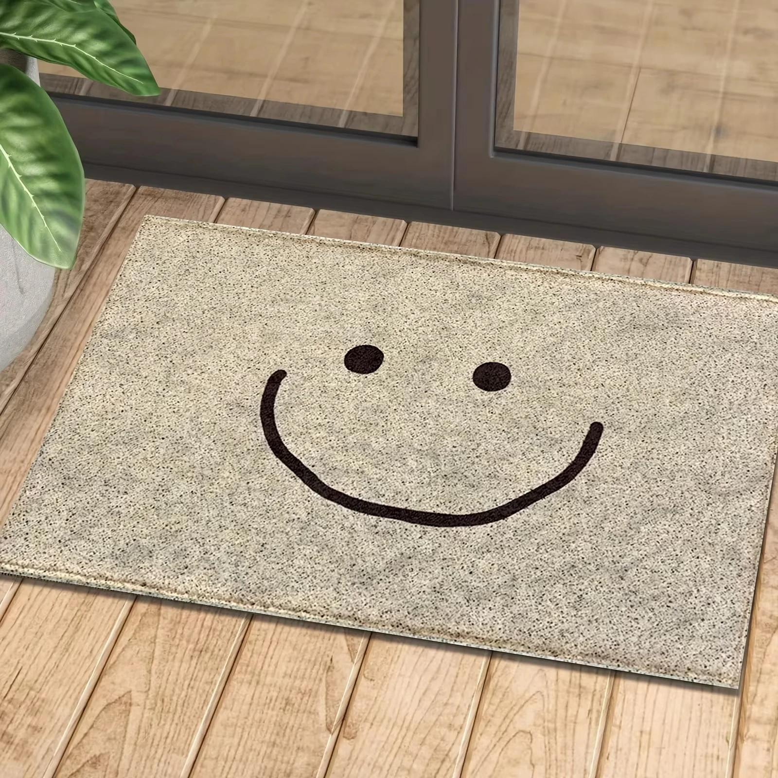 (40x60cm) Alfombra De Cara Sonriente De Dibujos Animados, Felpudo Divertido, Decoración Del Hogar