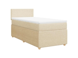 Maison Exclusive - Cama Box Spring Con Colchón Tela Color Crema 90x190 Cm