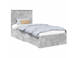Maison Exclusive - Estructura De Cama Con Cabecera Gris Concreto 90 X 190 Cm