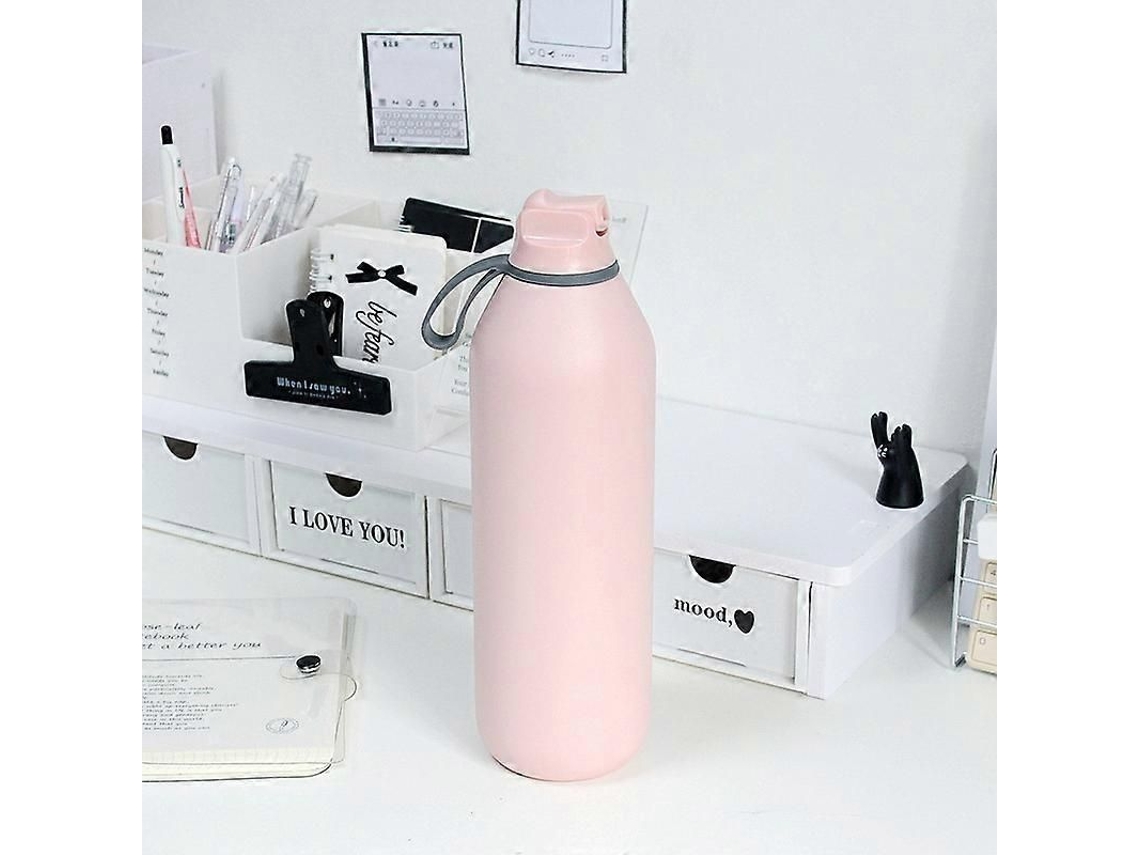 Botella de agua mineral estilo americano, rosa, 950 ml, acero inoxidable ELECTVAULT1