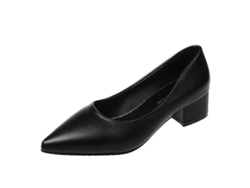 Zapatos Planos Cerrados Para Mujer Antideslizantes Cómodos Loafers Pu Suela De Caucho Tacon Bloque Tipo Punta Primavera Otoño Eu 42 Black Matt